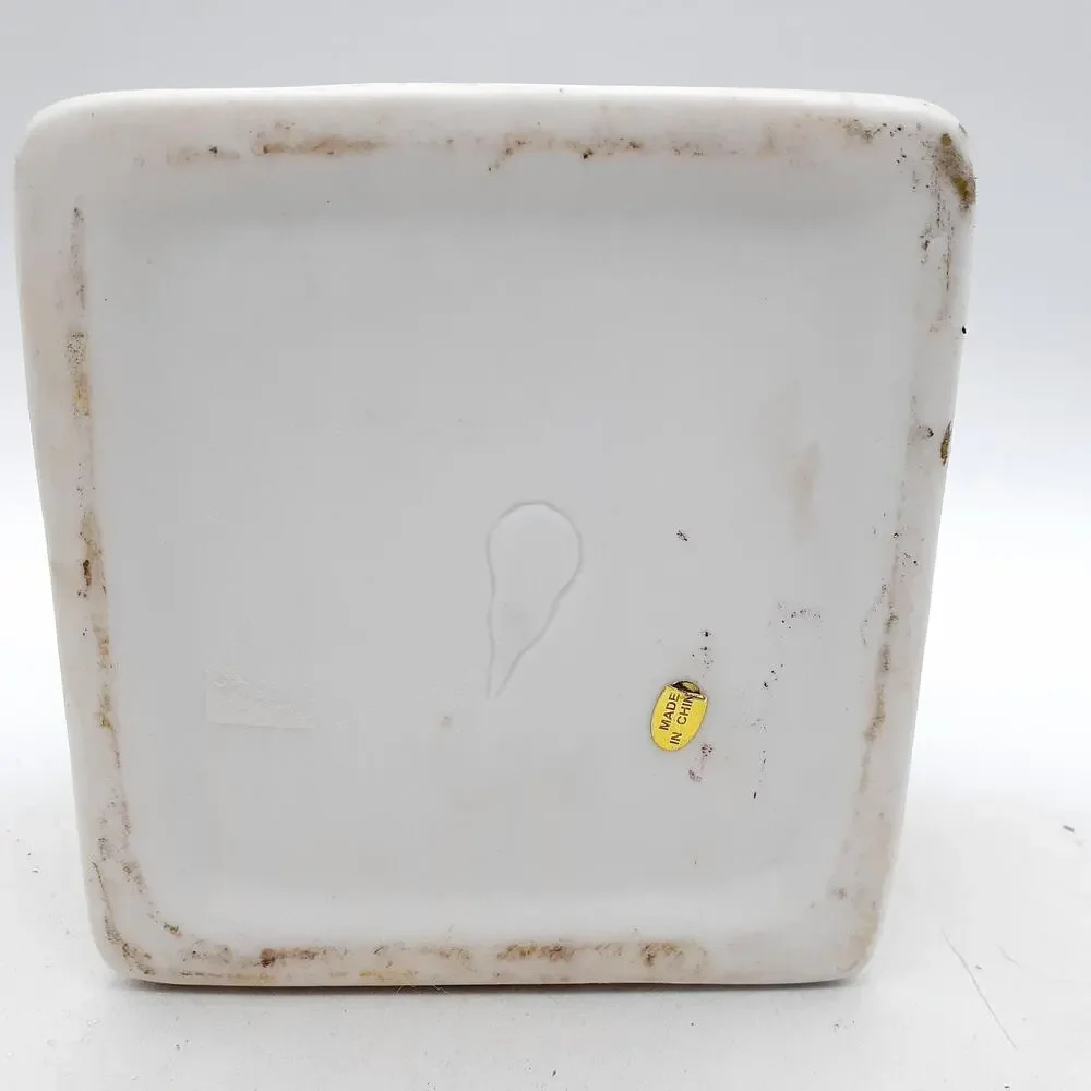 Ceramic Gingerbread House Tealight Candle Holder Snow Roof Holiday Decor